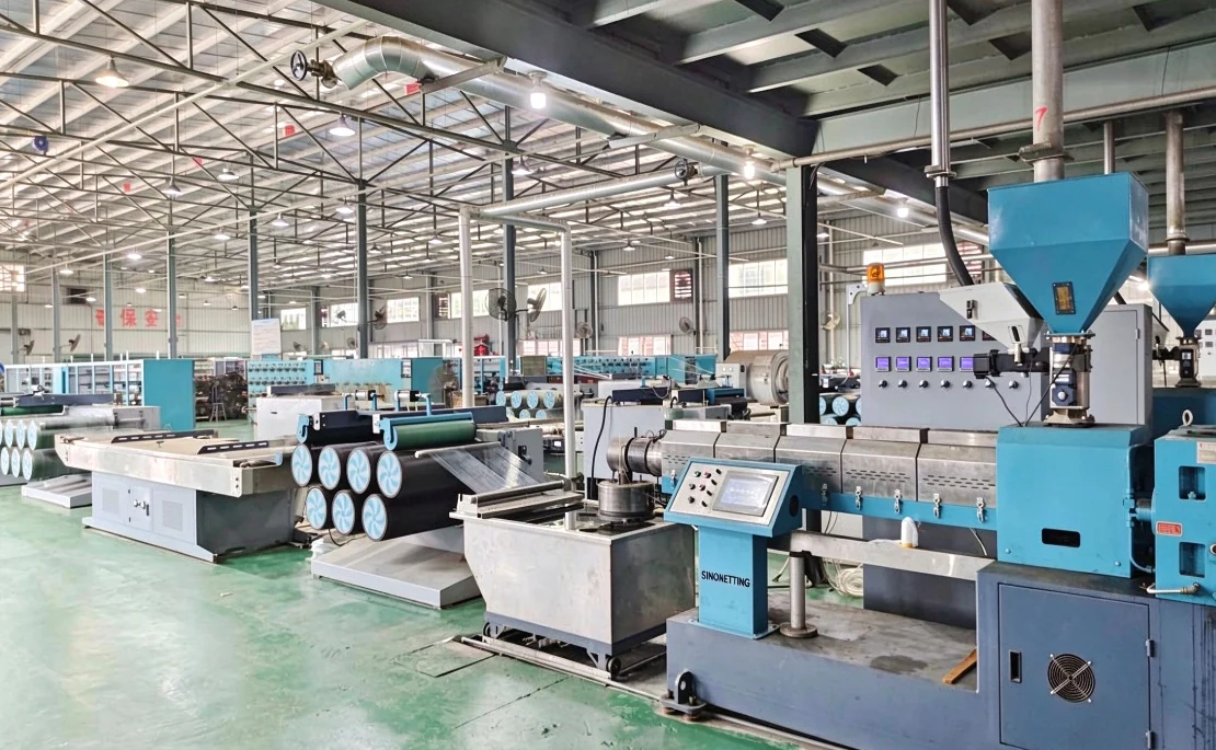 Production equipment inside the SinoNetting workshop